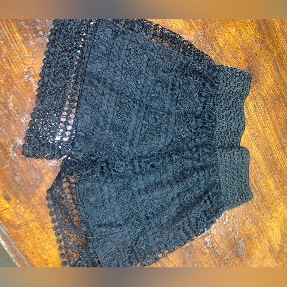 Girls size medium black lace shorts
